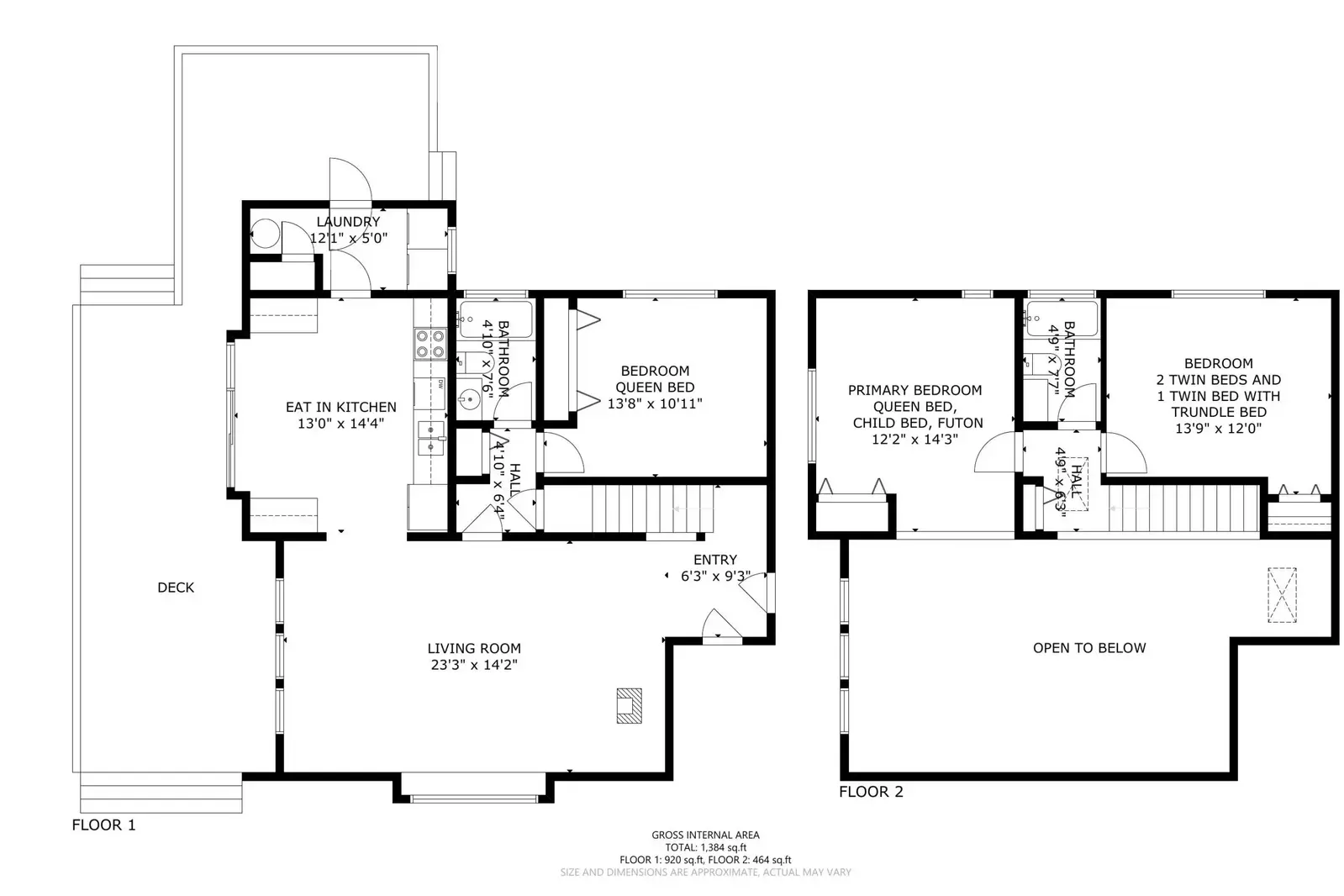 A detailed floor plan of this rental.