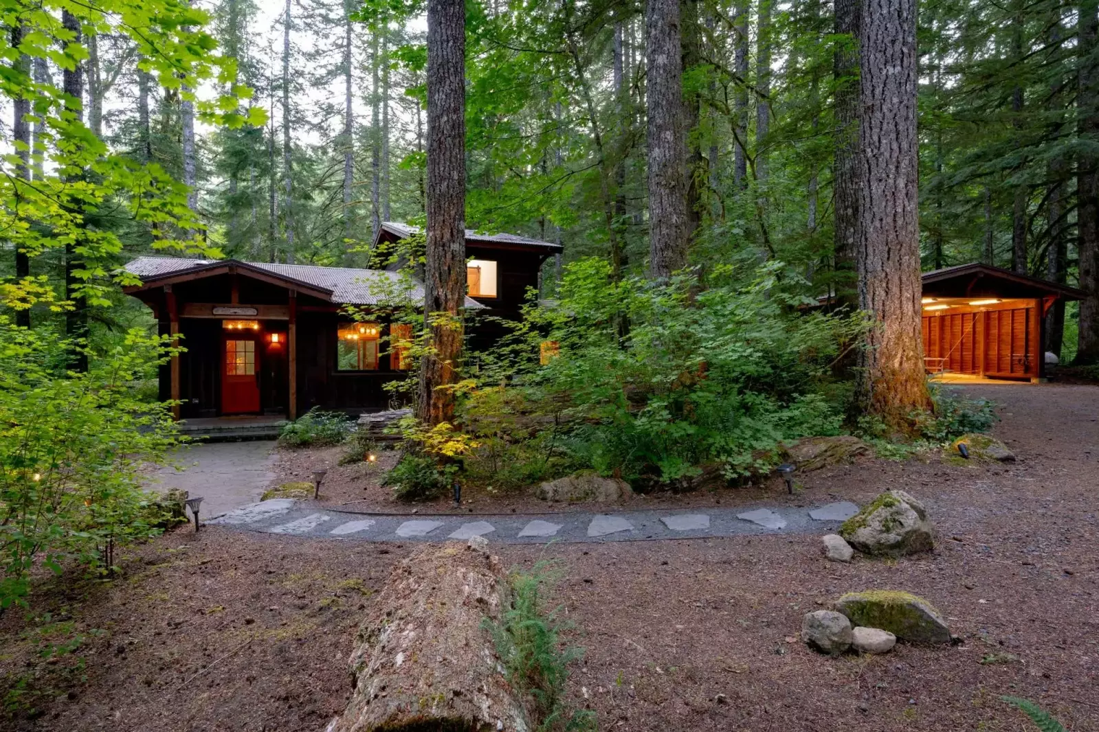 "Away from the traffic and very secluded. The cabin is beautiful and nestled in a forest with its own creek and plenty of space for exploring" - Mark