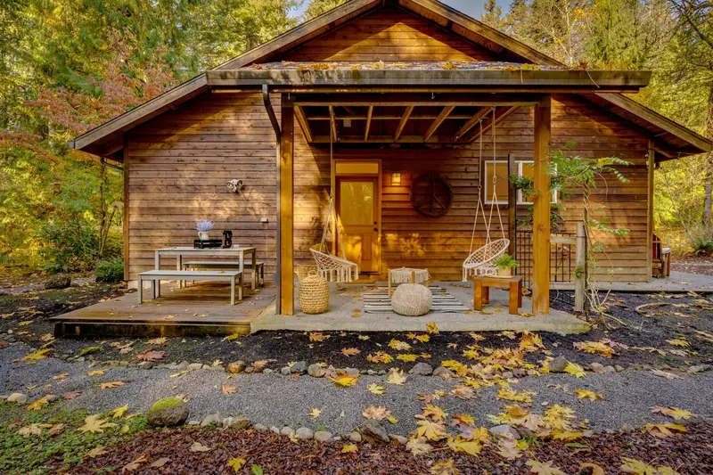 Enjoy fresh mountain air as you relax on the patio.