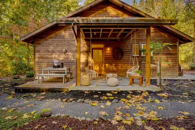 Enjoy fresh mountain air as you relax on the patio.