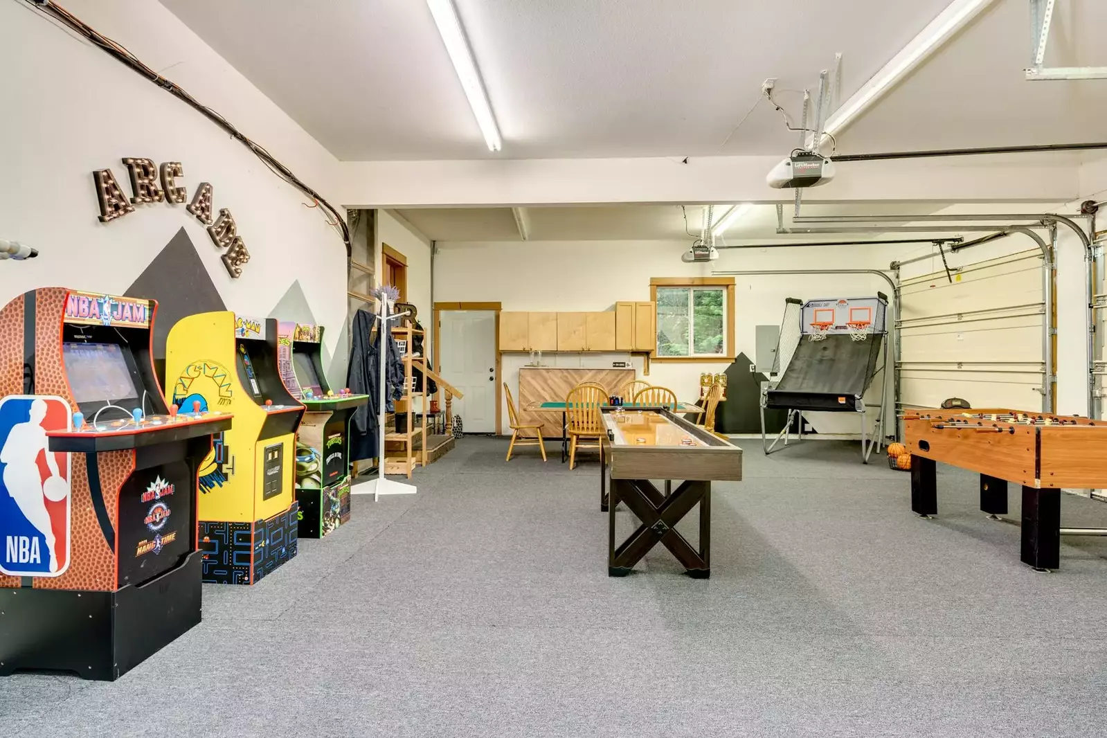 The game room is a fun place to hang out with friends and family. There are so many games here!