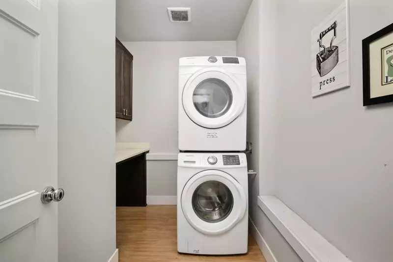 This rental has an up to date washing machine and dryer for guest use.
