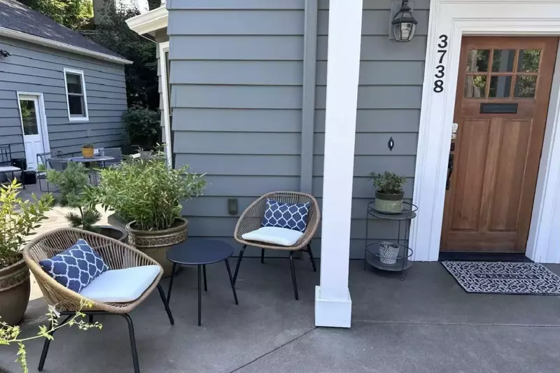 The patio is fun in winter, spring, summer, and fall.