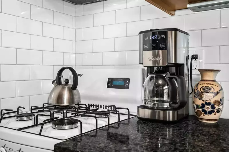 Coffee lovers are in luck as this rental provides coffee. There are also many cute cafes a short walk away.