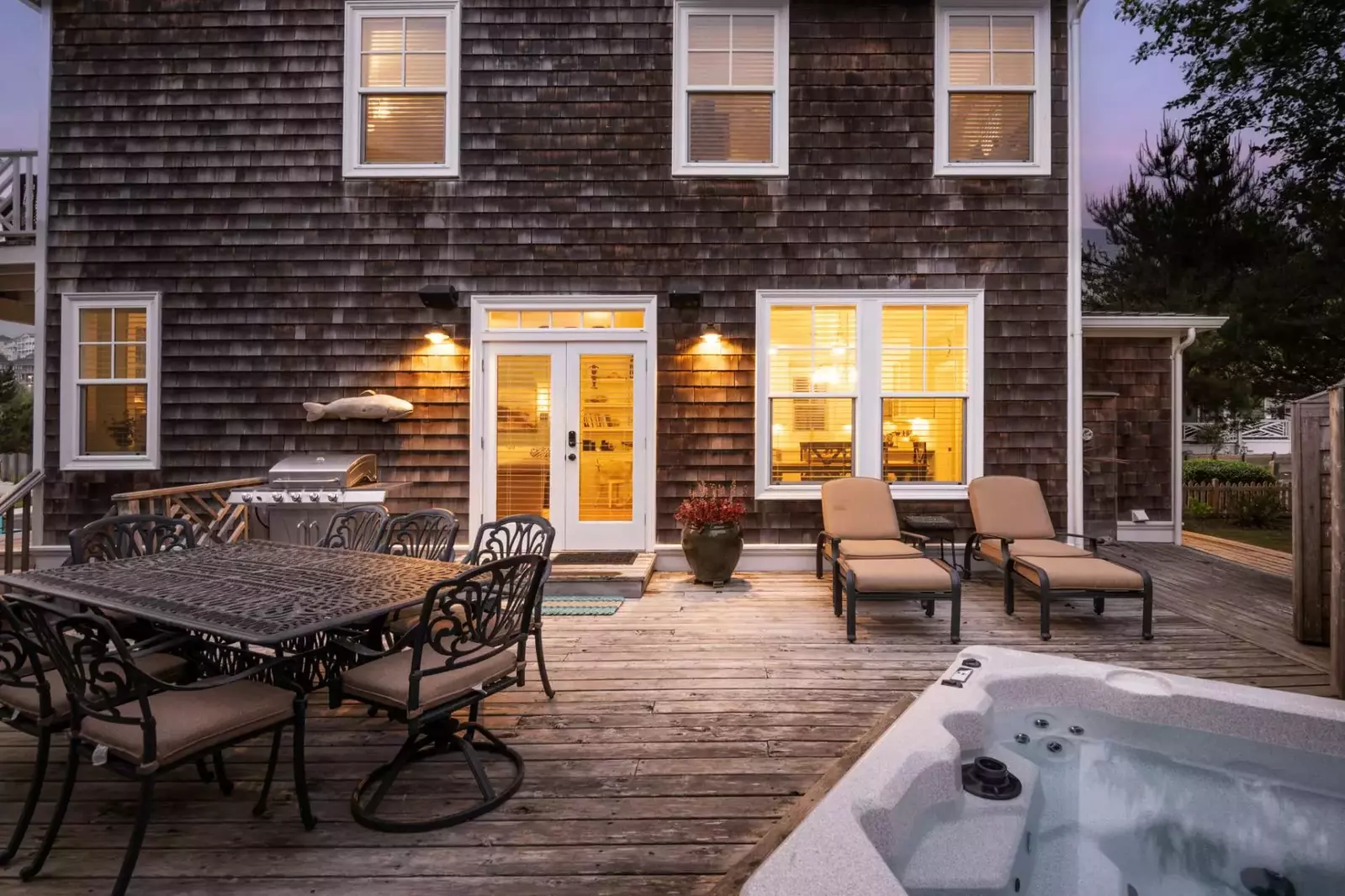 The deck is a perfect place to hang out and enjoy the refreshing ocean air.