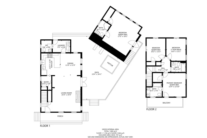 A detailed floor plan of this rental.