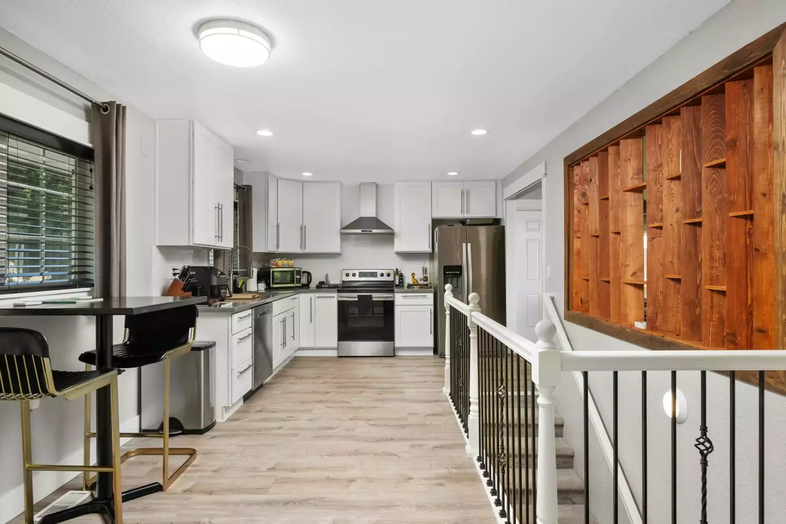 The kitchen is well equipped for a delicious culinary experience. Perfect for cooking dinner, baking cookies, and feeding the whole family!