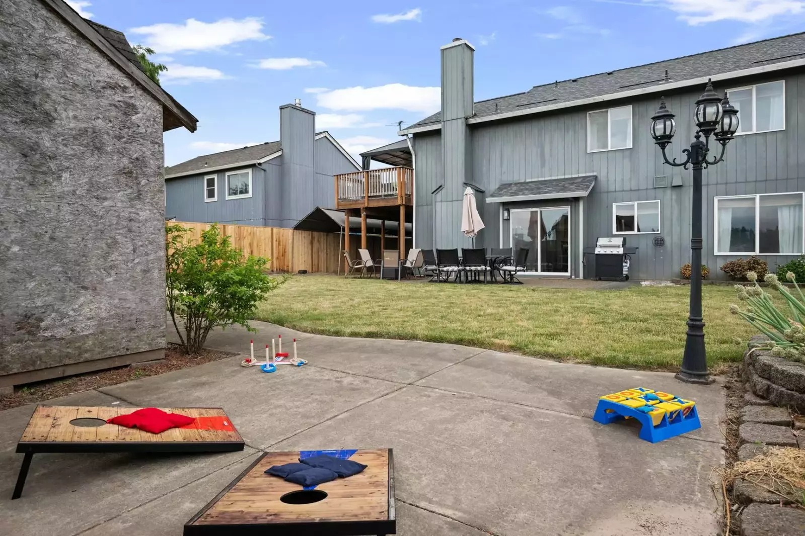 You can also enjoy yard games like cornhole, tic tac toe and more!