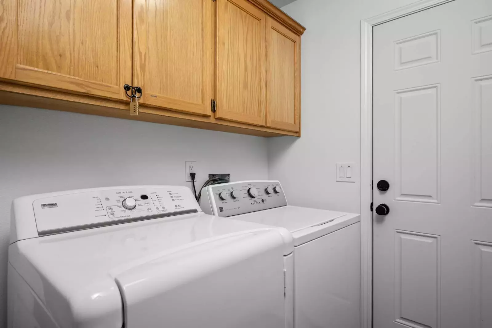 This rental has an up to date washing machine and dryer for guest use.