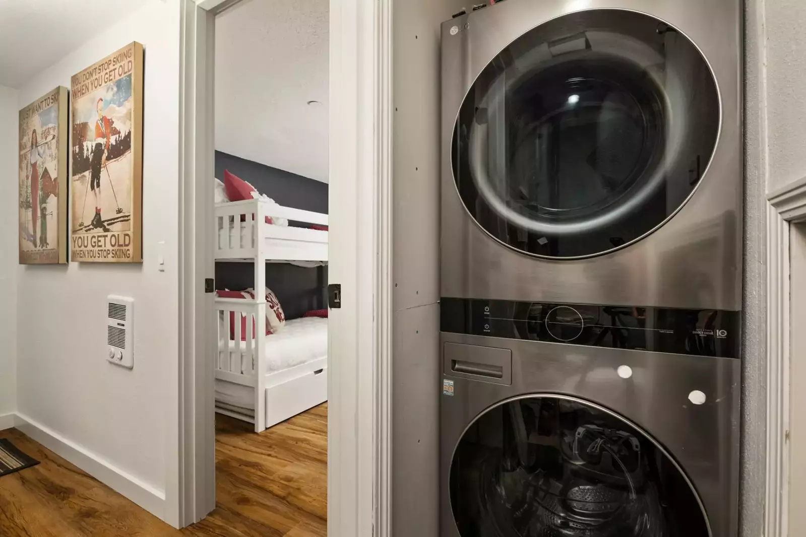 This rental has an up to date washing machine and dryer for guest use.