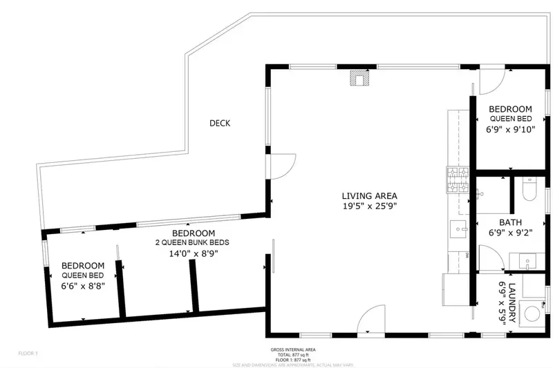A detailed floor plan of this rental.