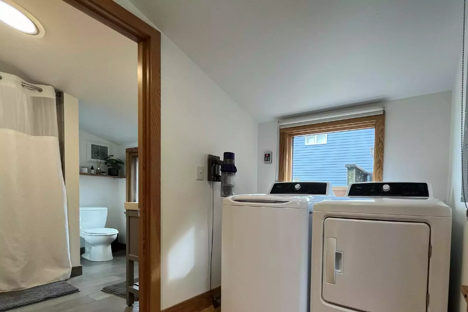 This rental has an up to date washing machine and dryer for guest use.