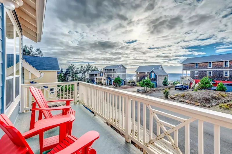 Enjoy a relaxing view while sitting on the deck.