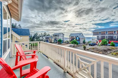 Enjoy a relaxing view while sitting on the deck.