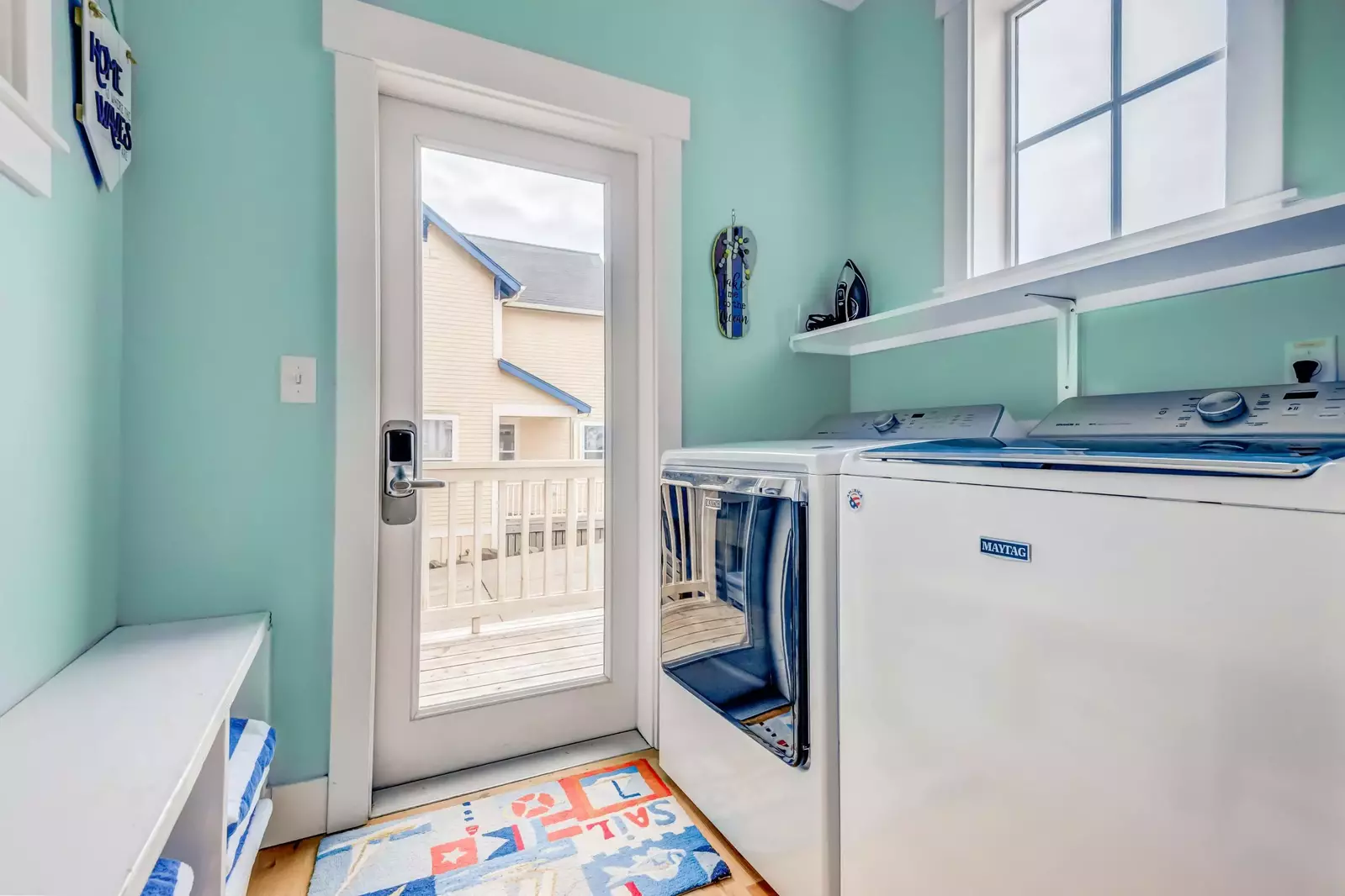 This rental has an up to date washing machine and dryer for guest use.