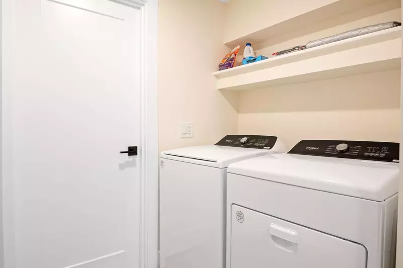 This rental has an up to date washing machine and dryer for guest use.