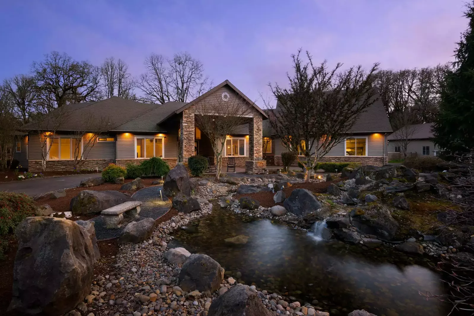 The water feature is a good place in the garden for meditation and reflection.