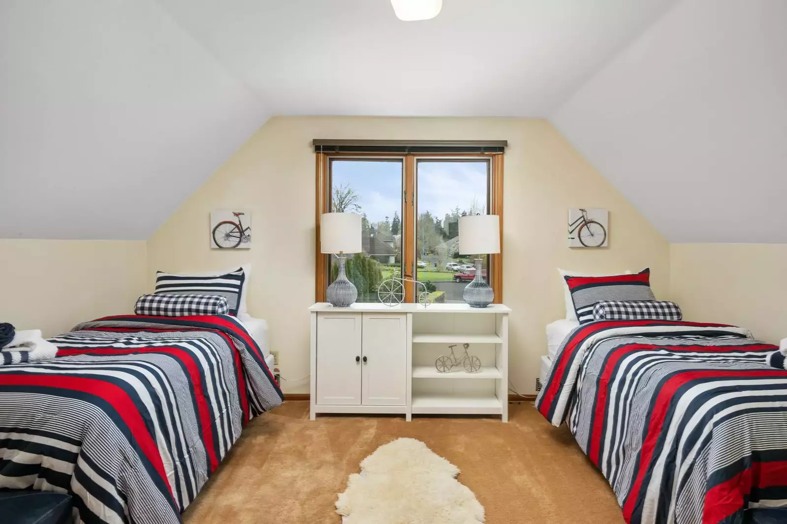 The twin bed room is a perfect place for kids and kids at heart!