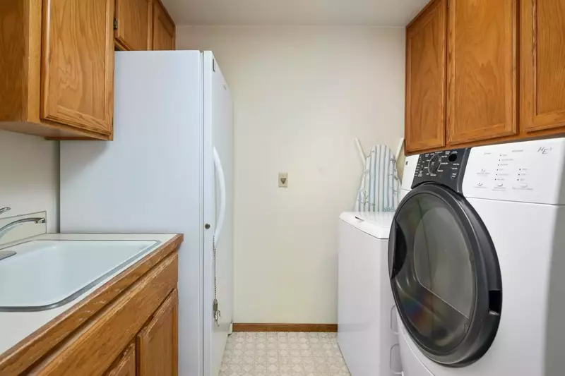 This rental has an up to date washing machine and dryer for guest use.
