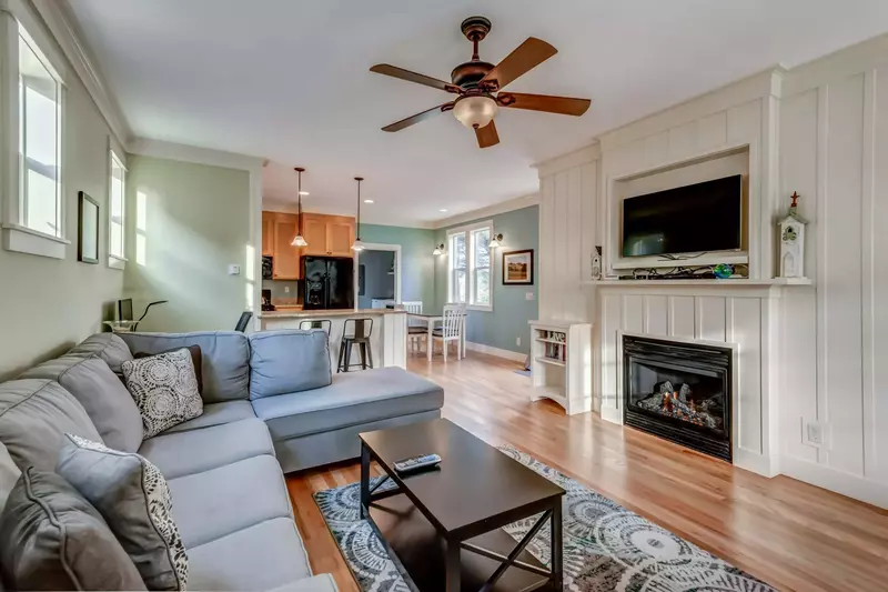 Watch you favorite movies, shows, and sports on this smart tv while relaxing in front of a cozy fire.