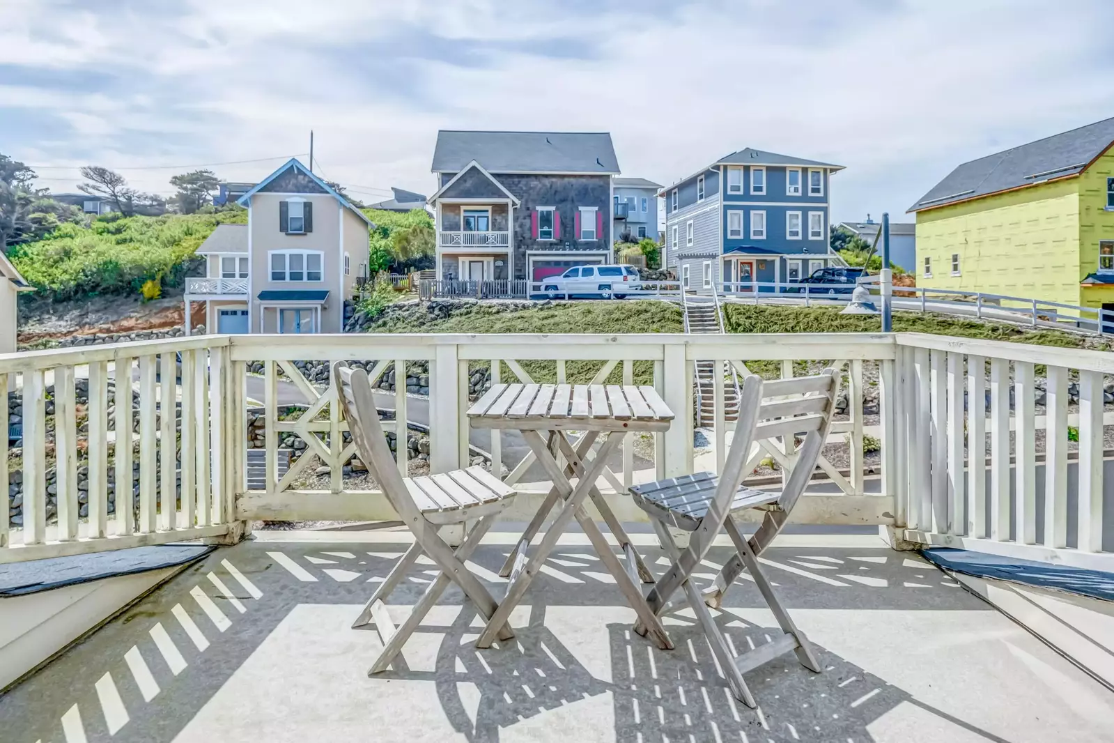 Enjoy the ocean air while relaxing on the deck.