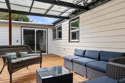 Relax outside on the patio on a lovely Oregon night.