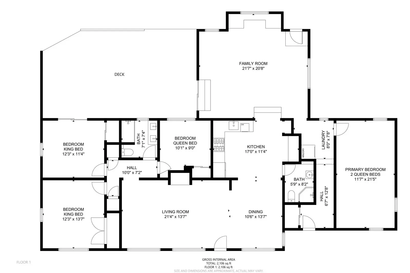 A detailed floor plan of this rental.