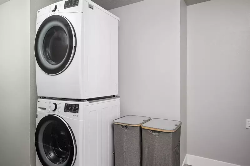 This rental has an up to date washing machine and dryer for guest use.