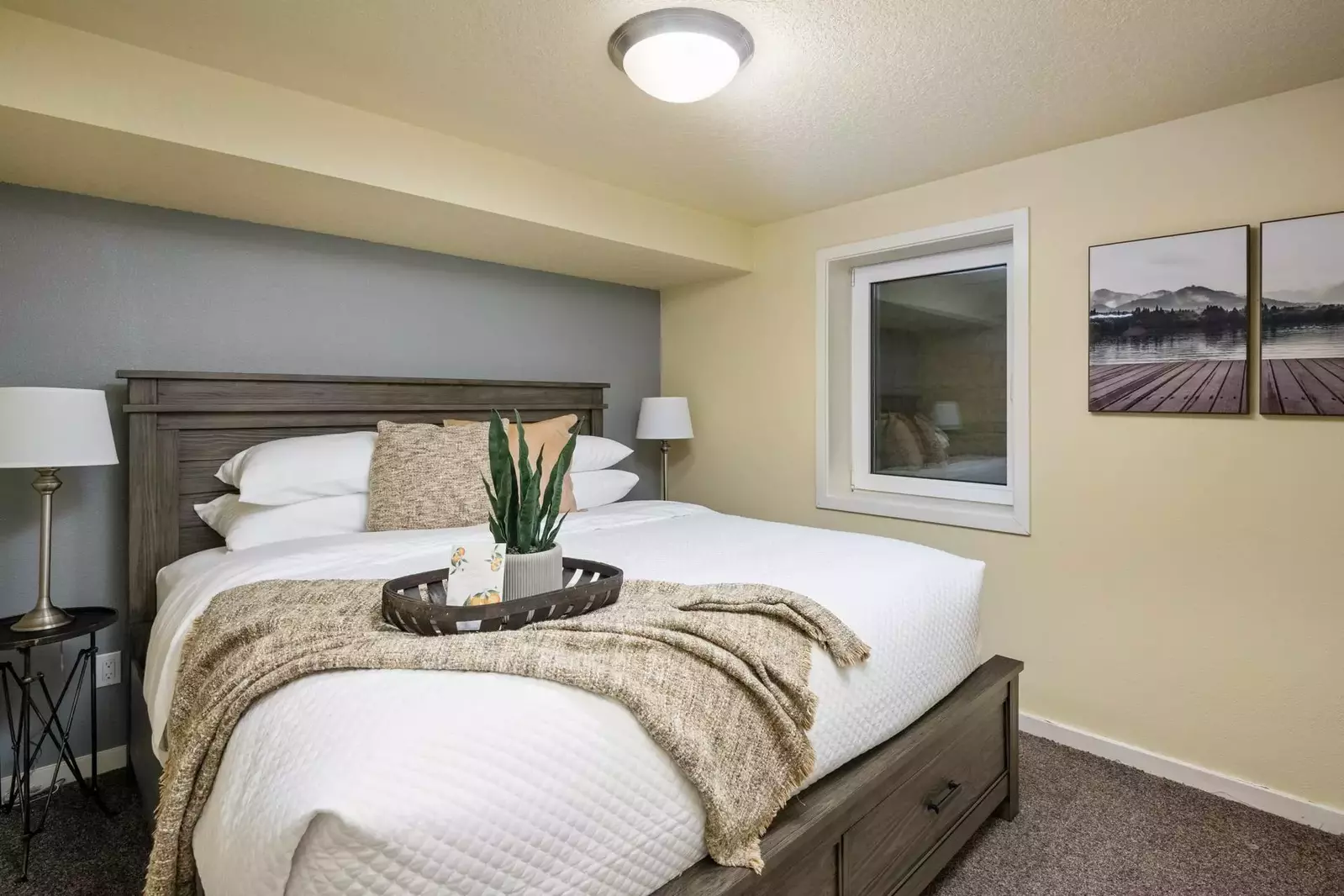 One of two spacious downstairs bedrooms with king bed.