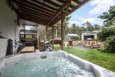 The hot tub is a favorite amenity perfect during warm summers and chilly winters.