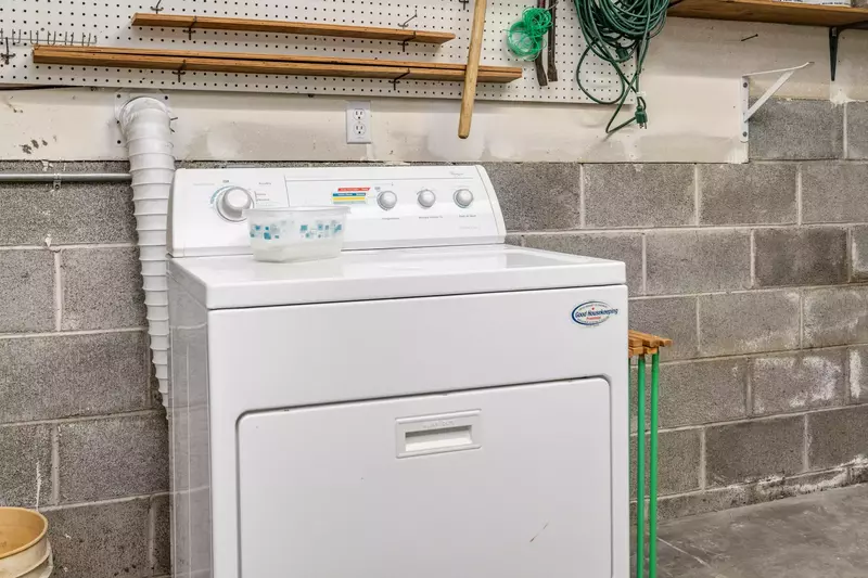 This rental has an up to date washing machine and dryer for guest use.