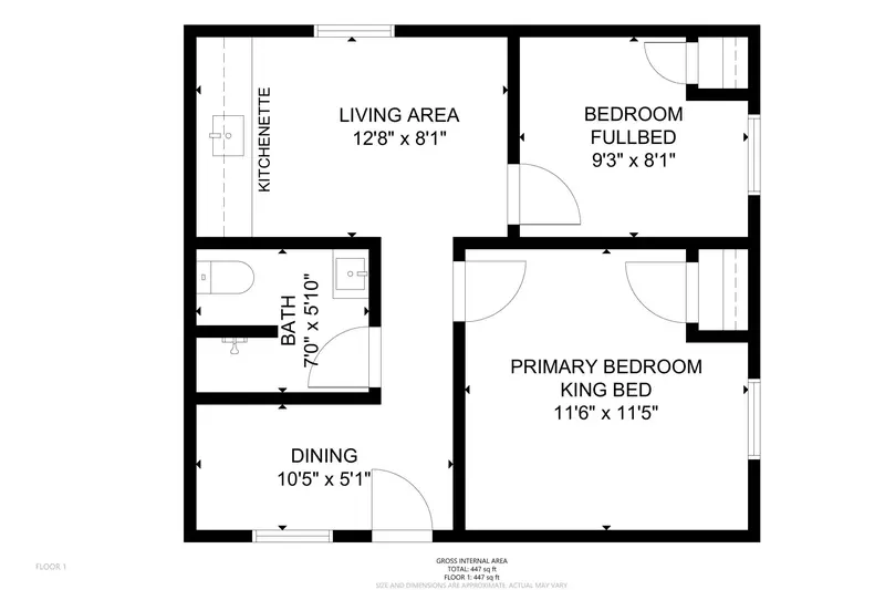 A detailed floor plan of Inn at Rockaway Beach Unit 10.