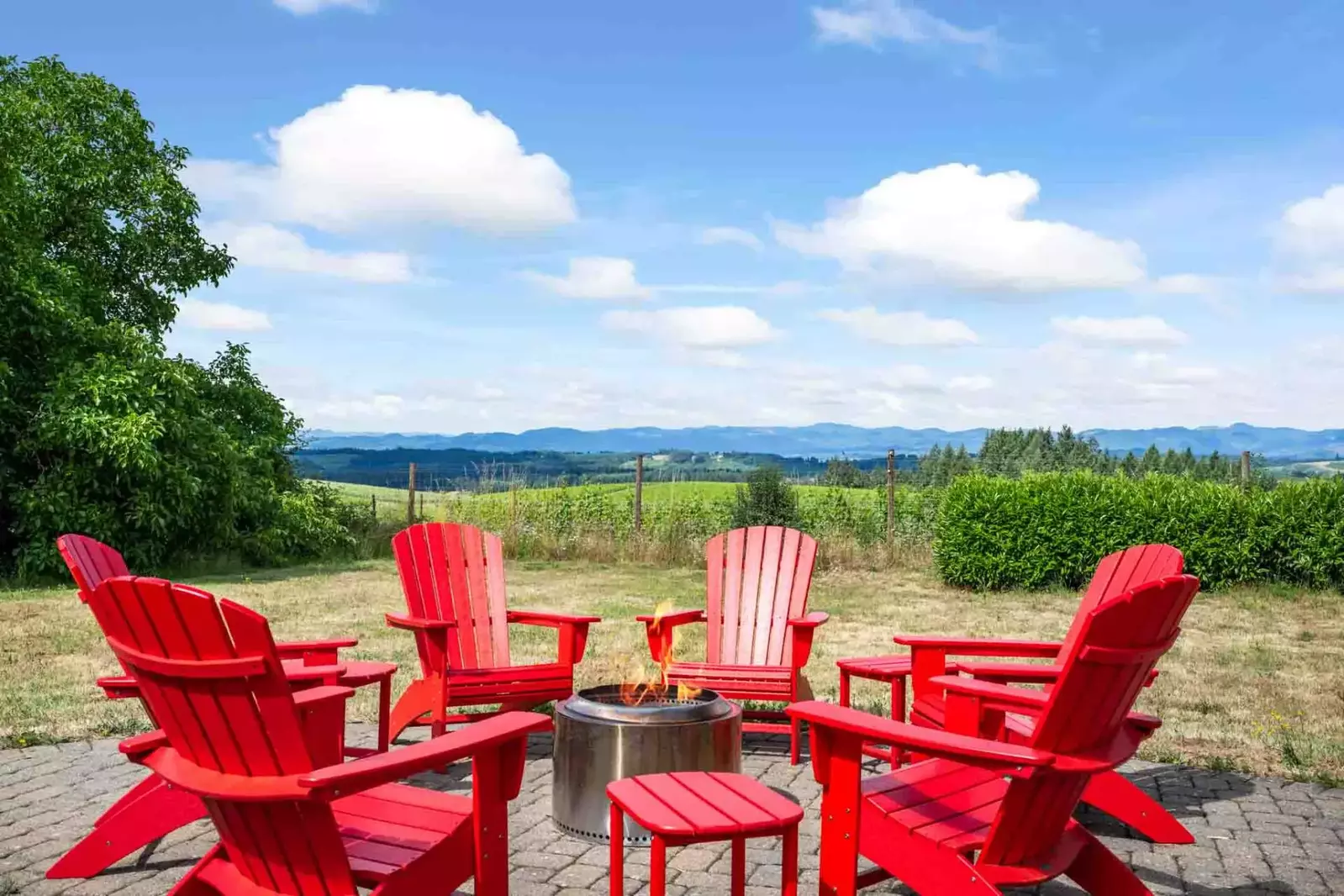 The fire pit is another spot to enjoy a warm country night.