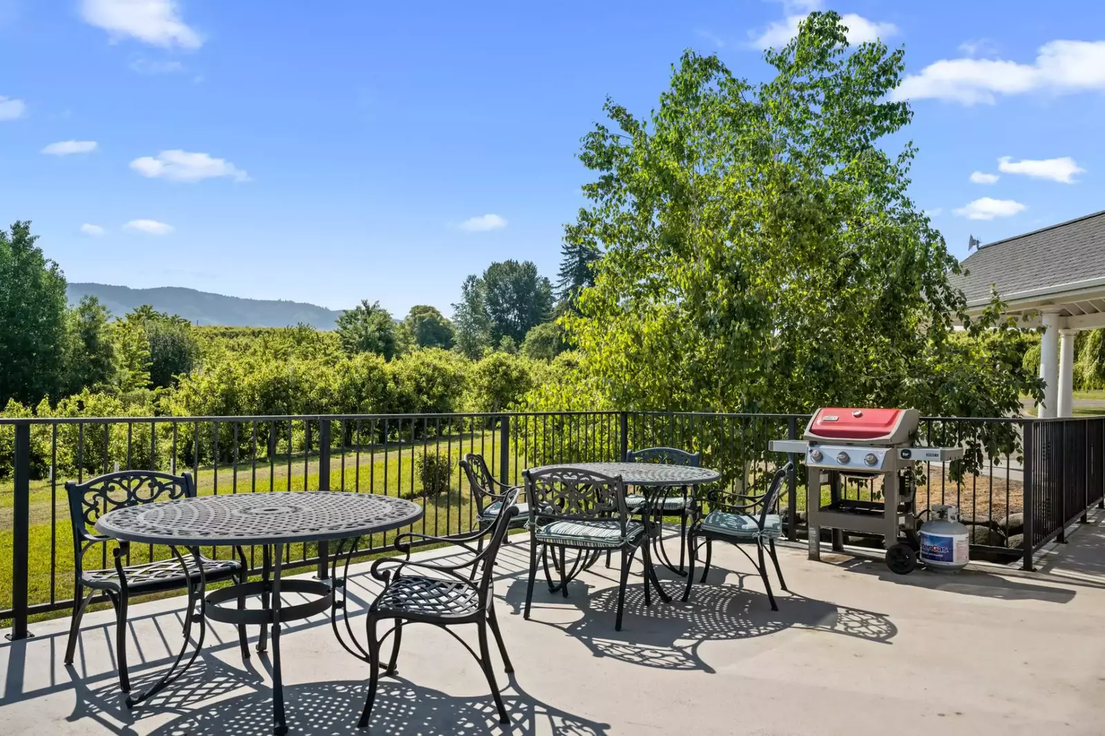 Enjoy the beauty of The Gorge while relaxing on outside.