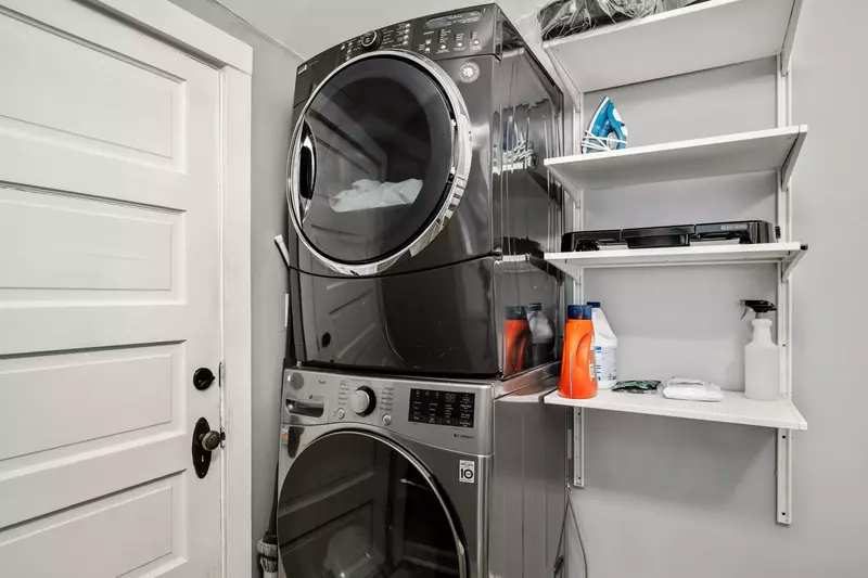This rental has an up to date washing machine and dryer for guest use.