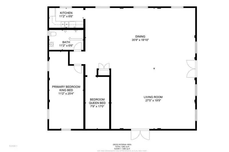 A detailed floor plan of this rental.