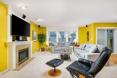 Watch you favorite movies, shows, and sports on this smart tv while relaxing in front of a cozy fire.