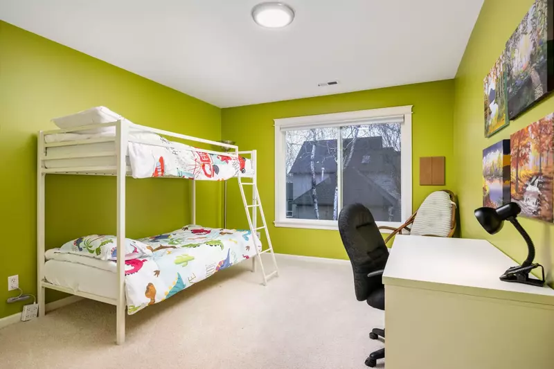 The bunk room is a perfect place for kids and kids at heart!  It also has a home office set up.