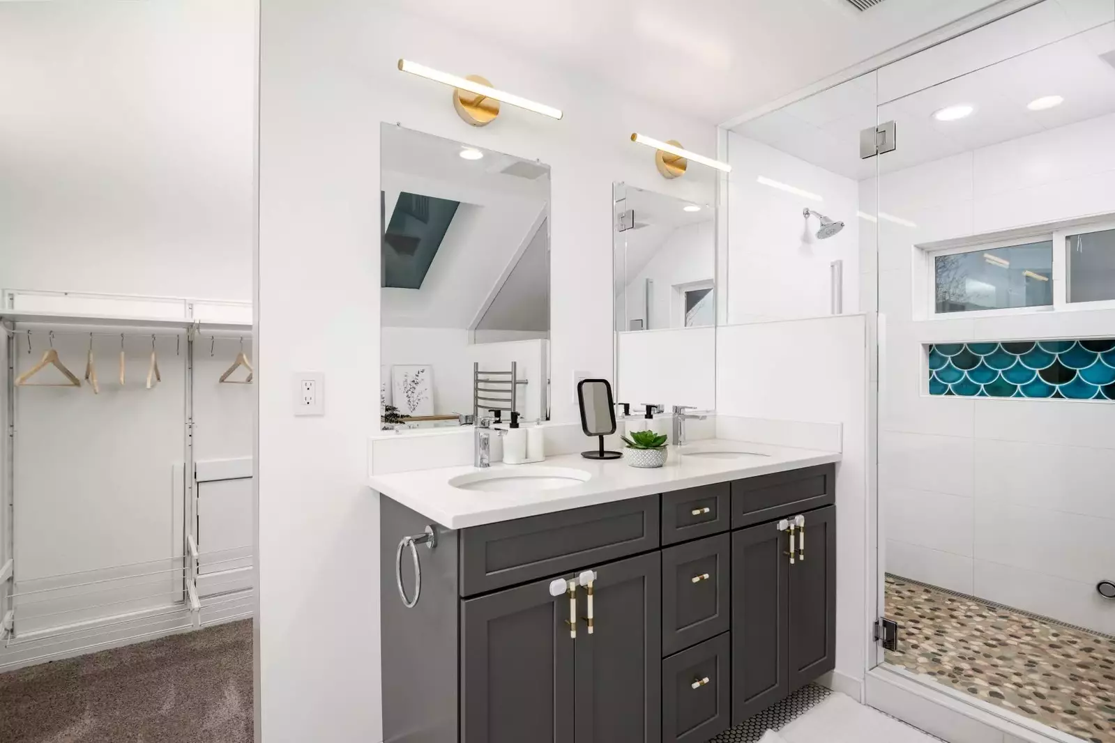 The bathrooms are luxurious and built with care.