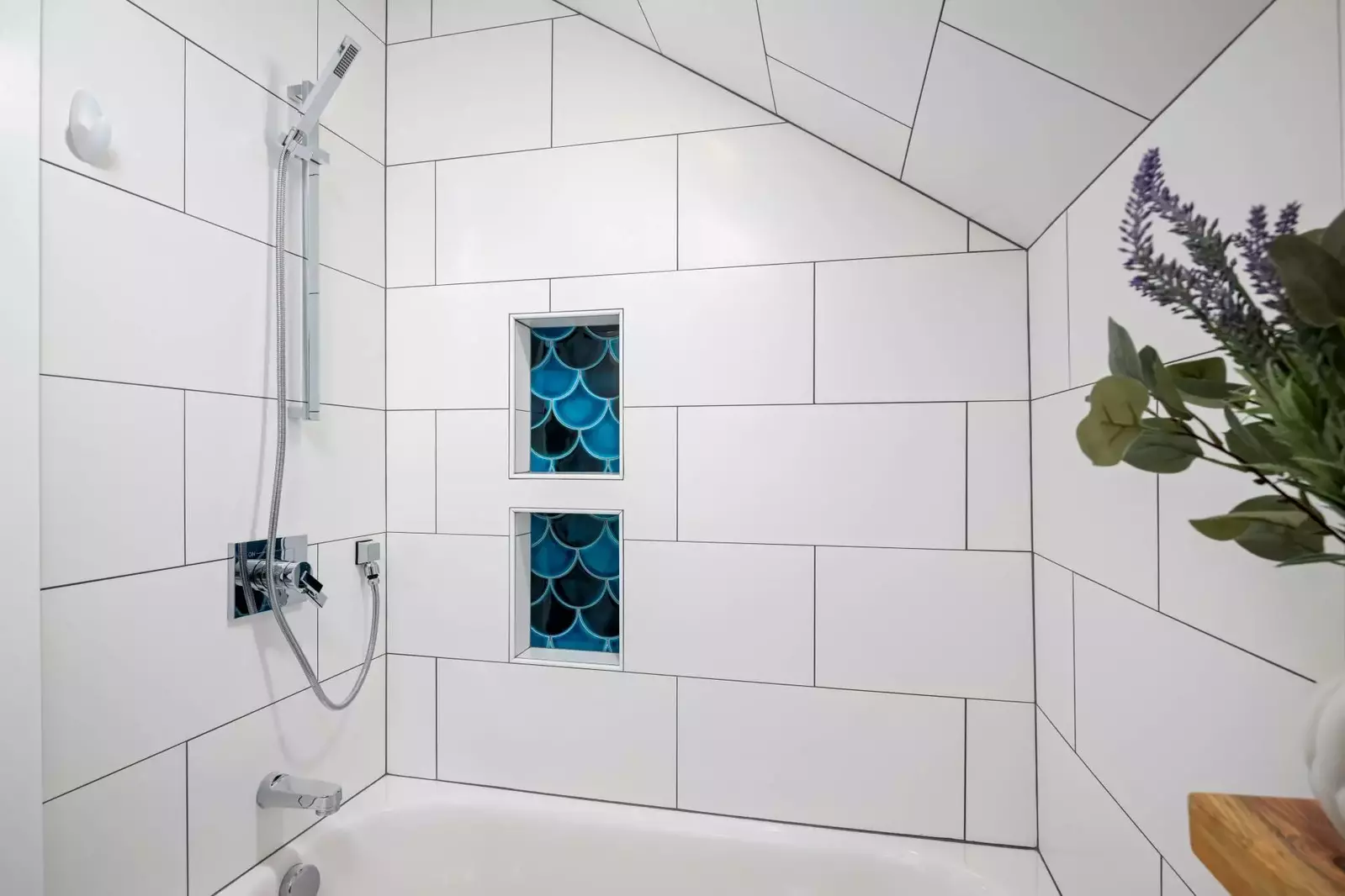 The shower is up to date and has excellent water pressure.