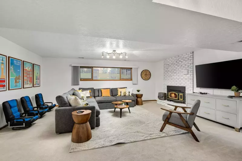 Watch you favorite movies, shows, and sports on this smart tv while relaxing in front of a cozy fire.