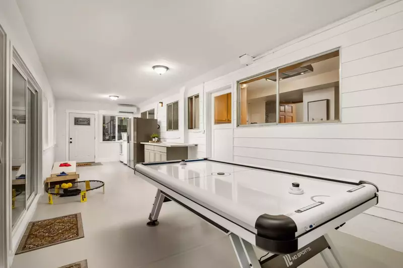 The game room is full of activities like air hockey, foosball, spikeball, cornhole, and more!