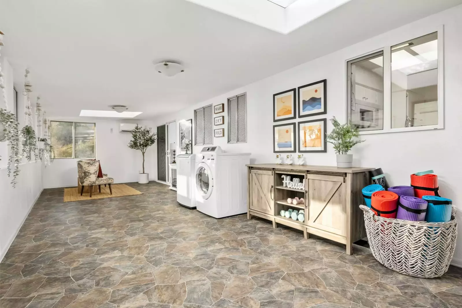 This rental has an up to date washing machine and dryer for guest use.