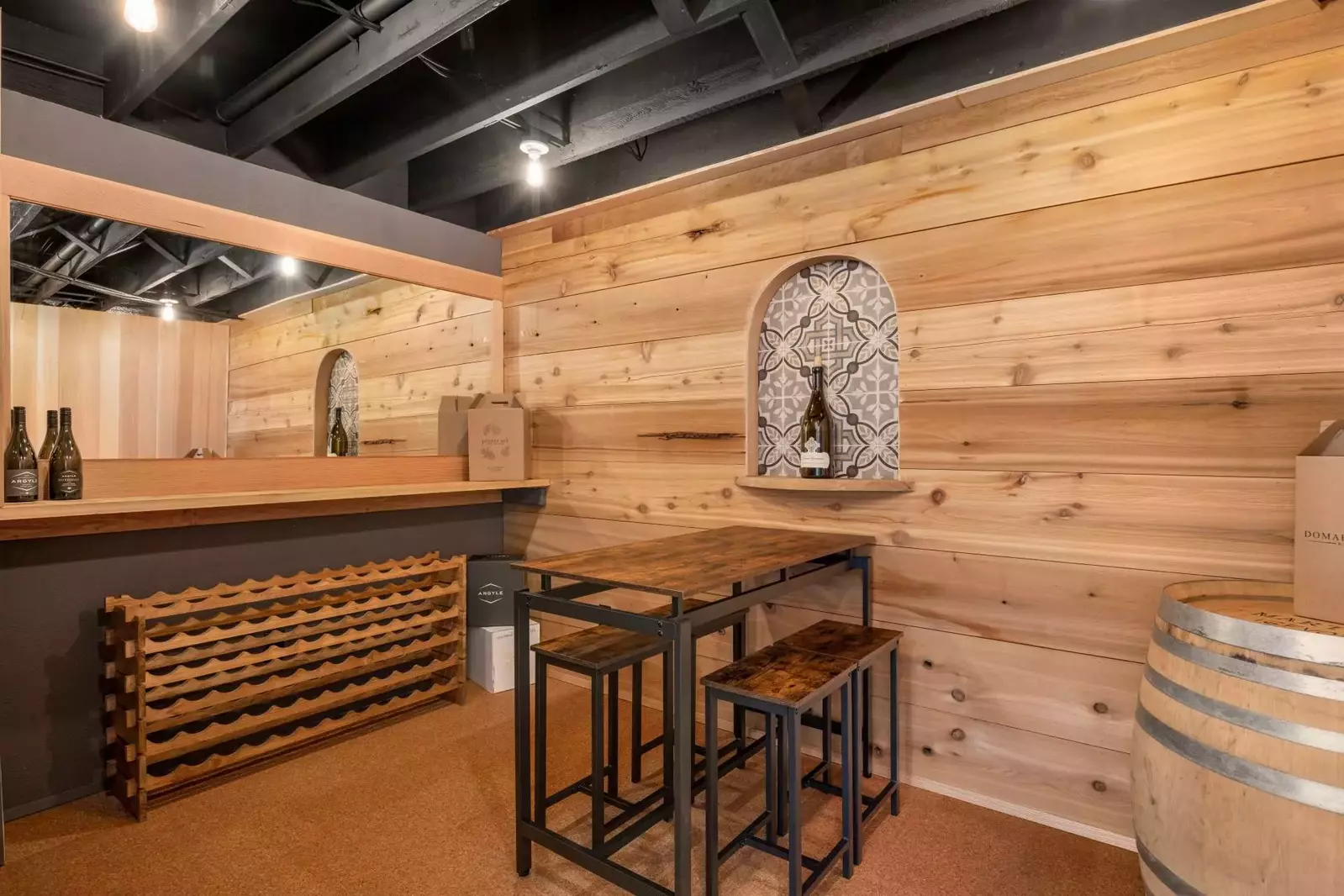 The wine cellar room is one of the many lovely rooms that make Jade's View Estate so special.