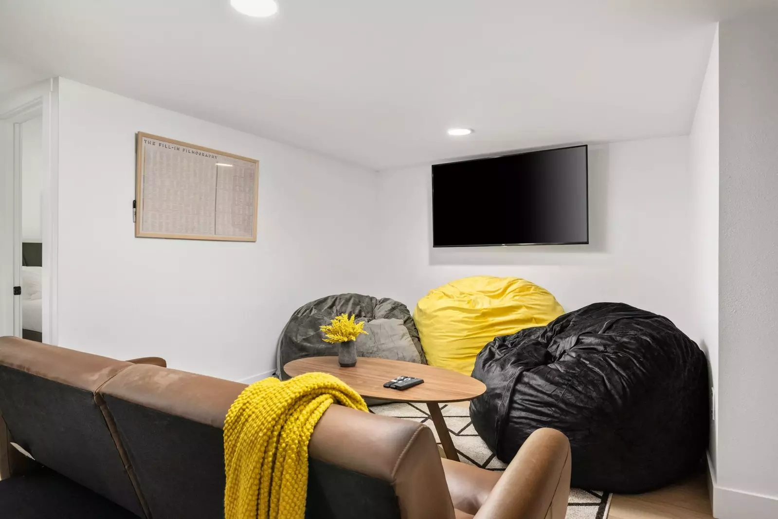 Great that downstairs was set up that kids could hang out there.-Brooks