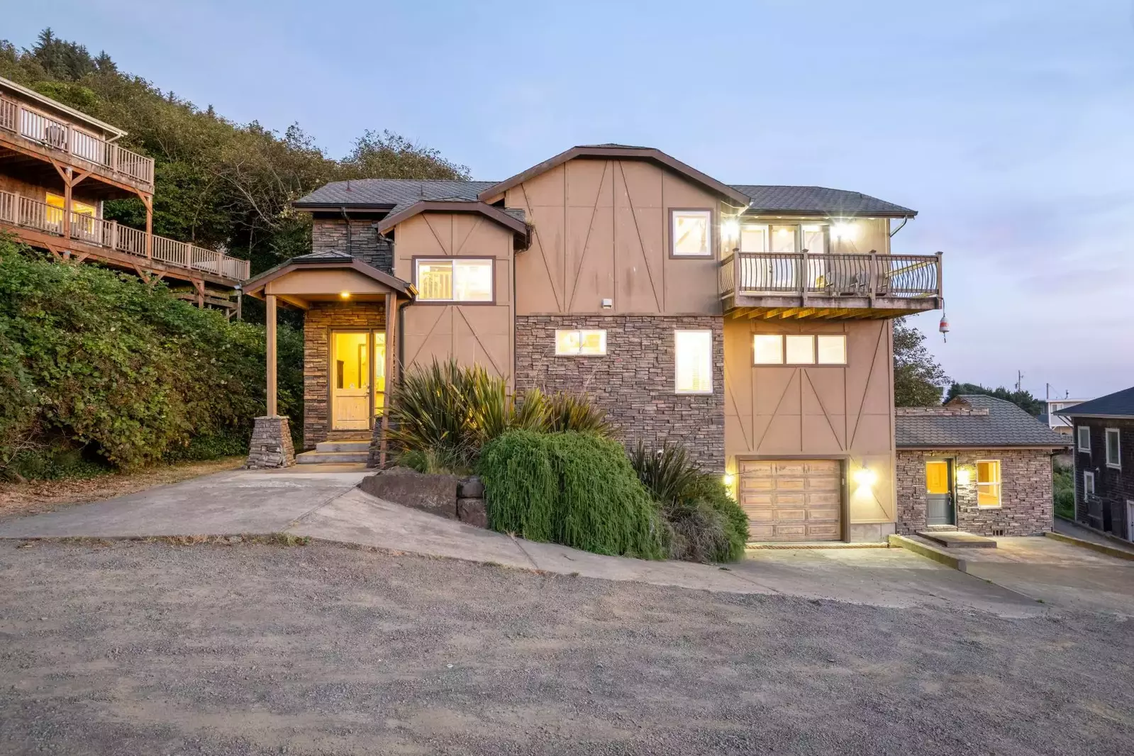 Parking for 4 or more vehicles depending on the size of vehicles.