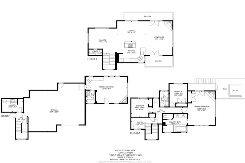 A detailed floor plan of this rental.