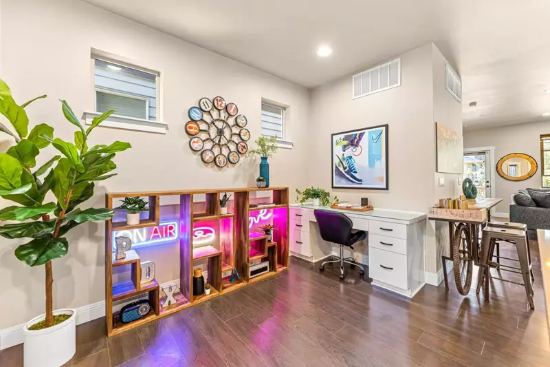 The desk is a perfect place to work from home while away from home.