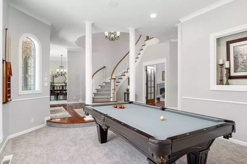 Any time of year guests will enjoy the billiards table.