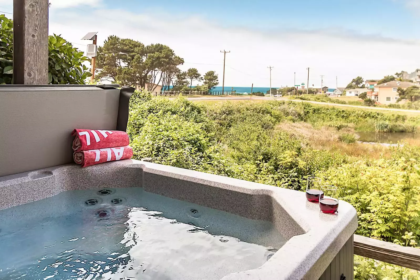 When it's time for a bit more rest and recuperation don't hesitate to enjoy the hot tub while taking in the sights and sounds of the ocean.